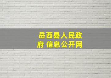 岳西县人民政府 信息公开网